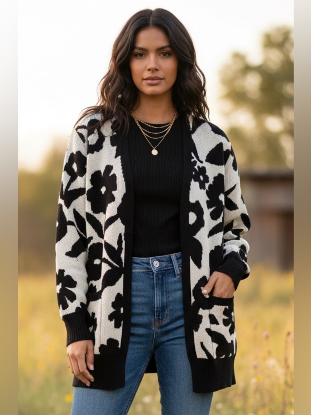 LuLaRoe Peyton Open Front Cardigan • Patch Pockets • Faux Mohair